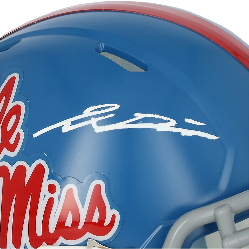 Jaxson Dart Ole Miss Rebels Autographed Riddell Powder Blue Speed Mini Helmet