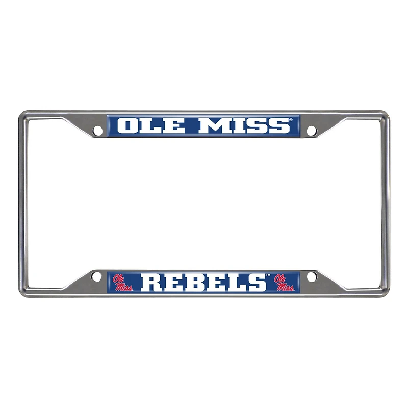 Cadre de plaque d'immatriculation chromé Logo Brands Ole Miss Rebels