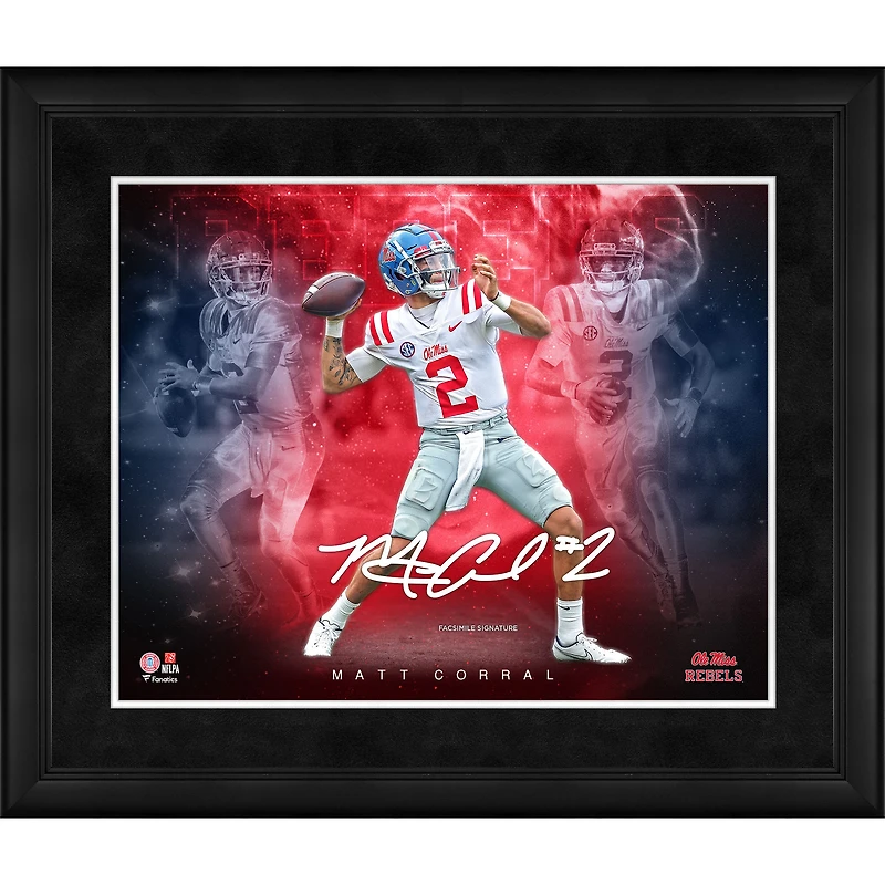 Matt Corral Ole Miss Rebels Facsimile Signature Framed 16" x 20" Stars of the Game Collage