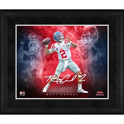 Collage de signature en fac-similé encadré de Matt Corral Ole Miss Rebels 16" x 20" des étoiles du jeu
