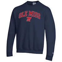 Men's Champion  Powder Blue Ole Miss Rebels Arch Over Logo Pullover Sweatshirt