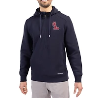 Sweat à capuche zippé demi-zip bleu marine Ole Miss Rebels Roam Eco recyclé de Cutter & Buck pour homme