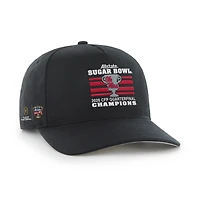 Casquette ajustable « 47 Black Ole Miss Rebels » pour homme, championne du Sugar Bowl 2026 des éliminatoires de football universitaire.