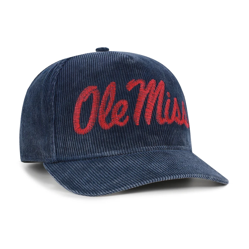 Men's '47 Navy Ole Miss Rebels Reclaim Snow Wash Corduroy Hitch Adjustable Hat