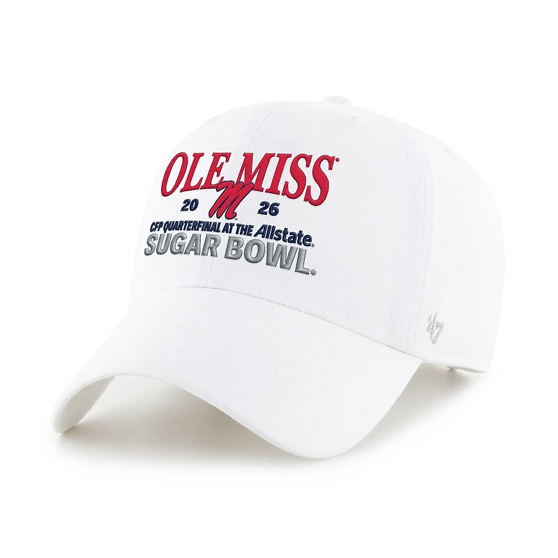 Men's '47 White Ole Miss Rebels College Football Playoff 2026 Sugar Bowl Clean Up Adjustable Hat