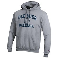 Sweat à capuche Champion gris pour homme, logo de baseball des Rebels d'Ole Miss