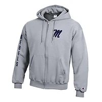 Sweat à capuche zippé en polaire Champion gris Ole Miss Rebels Varsity Powerblend pour homme