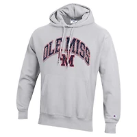 Men's Champion Gray Ole Miss Rebels Vault Late Night Reverse Weave Pullover Hoodie