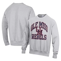 Sweat-shirt à enfiler tissage inversé Champion Heather Gray Ole Miss Rebels Vault Late Night pour homme