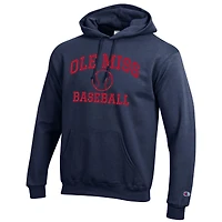 Sweat à capuche Champion Navy Ole Miss Rebels Baseball Icon pour homme