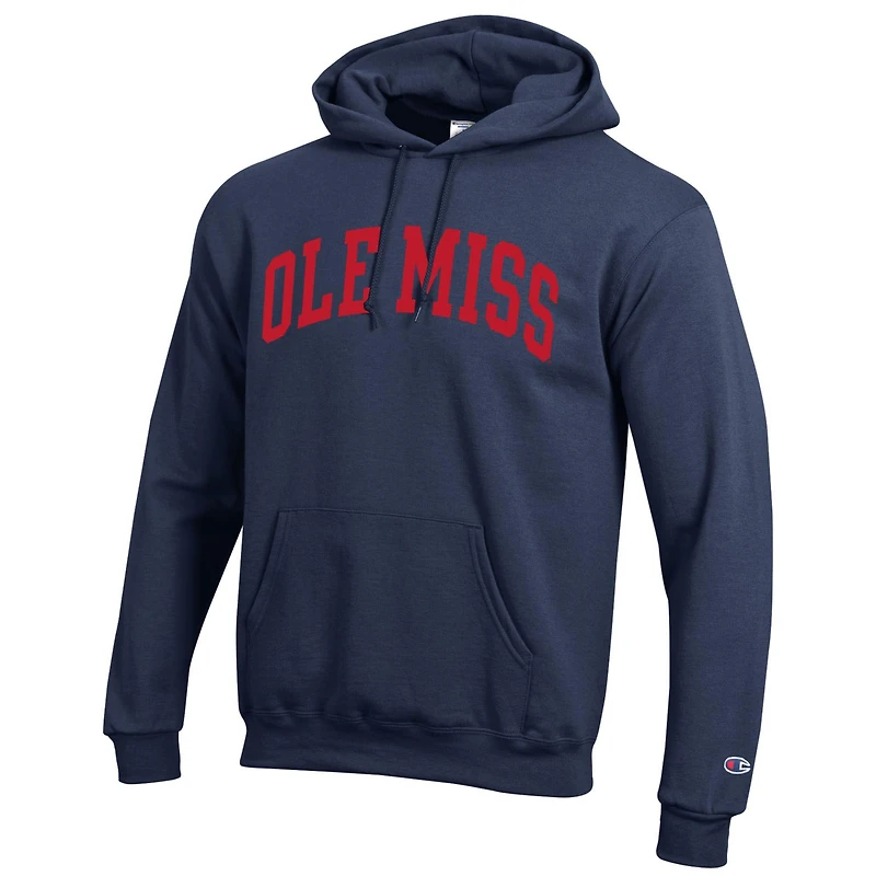 Sweat à capuche en polaire Basic Arch bleu marine pour homme des Ole Miss Rebels