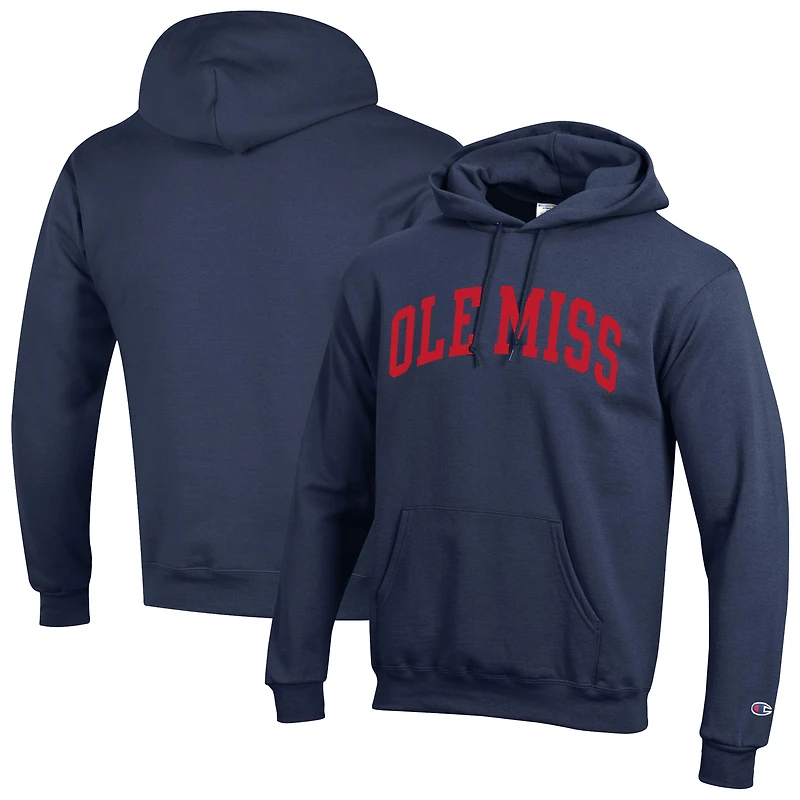 Men's Champion Navy Ole Miss Rebels Basic Arch Fleece Pullover Hoodie