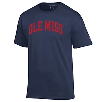 T-shirt bleu marine Champion pour homme, motif arches basiques des Ole Miss Rebels
