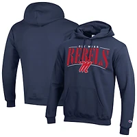 Sweat à capuche Champion bleu marine pour homme, modèle Ole Miss Rebels Team Pride Powerblend.