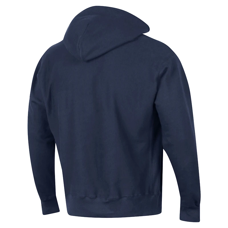 Sweat à capuche Champion Navy Ole Miss Rebels Vault Late Night Reverse Weave pour homme