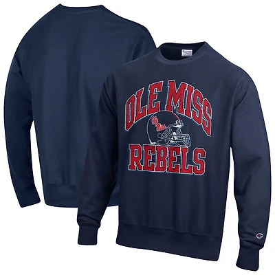 Sweat-shirt à enfiler Champion Navy Ole Miss Rebels Vault Late Night Reverse Weave pour homme