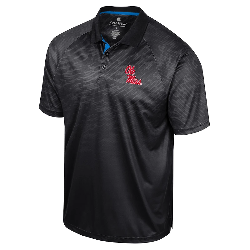 Polo Colosseum Powder Blue Ole Miss Rebels Honeycomb Raglan pour homme