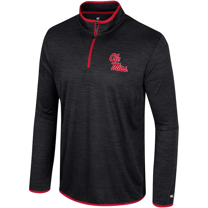 Coupe-vent à quart de zip Colosseum Black Ole Miss Rebels Wright pour hommes