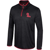 Coupe-vent à quart de zip Colosseum Black Ole Miss Rebels Wright pour hommes