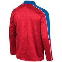 Veste à demi-zip chinée Colosseum Blue Ole Miss Rebels pour hommes