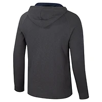 T-shirt à capuche manches longues Henley pour homme Colosseum Charcoal Ole Miss Rebels Dujour Ralgan