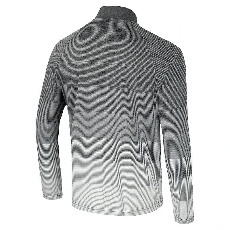 Men's Colosseum Gray Ole Miss Rebels AI Striped Mesh Quarter-Zip Raglan Windshirt