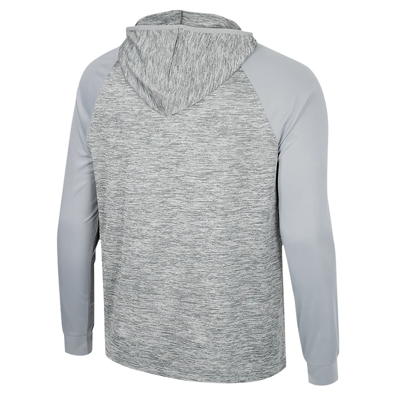 Men's Colosseum Gray Ole Miss Rebels Cybernetic Raglan Long Sleeve Quarter-Zip Hoodie Windshirt