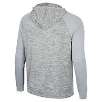Men's Colosseum Gray Ole Miss Rebels Cybernetic Raglan Long Sleeve Quarter-Zip Hoodie Windshirt