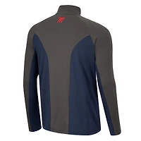 Colosseum Navy/Charcoal Ole Miss Rebels Two Yutes Raglan Quarter-Zip Windshirt