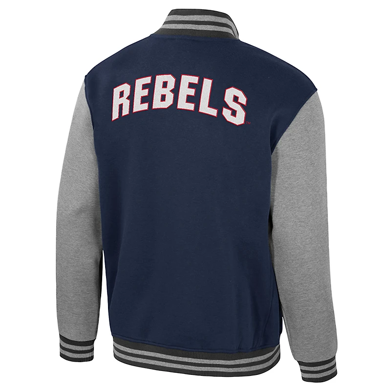 Men's Colosseum Navy Ole Miss Rebels Ambi-Turner Full-Zip Varsity Jacket