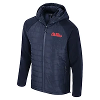 Veste à capuche entièrement zippée Colosseum Navy Ole Miss Rebels Block The Sun pour homme