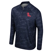 Men's Colosseum Navy Ole Miss Rebels Carson Raglan Quarter-Zip Jacket
