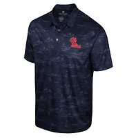 Men's Colosseum Navy Ole Miss Rebels Daly Print Polo