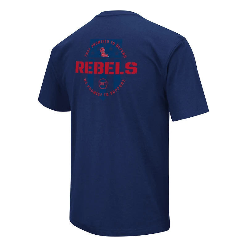 Colosseum Navy Ole Miss Rebels OHT T-shirt d'appréciation militaire pour homme