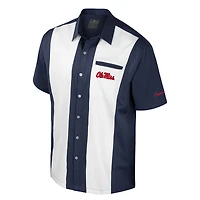 Chemise boutonnée de bowling Ole Miss Rebels Strike bleu marine Colosseum pour homme