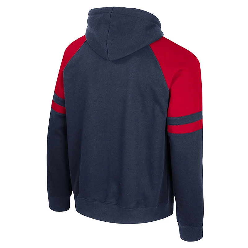 Men's Colosseum  Navy Ole Miss Rebels Todd Raglan Pullover Hoodie