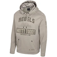 Men's Colosseum Oatmeal Ole Miss Rebels Big & Tall Operation Hat Trick Battalion Hoodie Sweatshirt