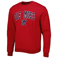 Men's Colosseum Red Ole Miss Rebels Arch & Logo Pullover Sweatshirt