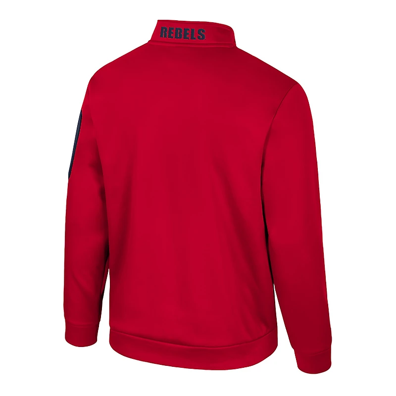 Veste polaire à fermeture éclair quart de tour Ole Miss Rebels Mainframe pour homme, coloris rouge Colosseum