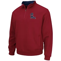 Men's Colosseum Red Ole Miss Rebels Tortugas Logo Quarter-Zip Jacket
