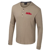 Chemise Henley à manches longues pour homme Colosseum Tan Ole Miss Rebels Great Outdoors