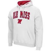 Men's Colosseum  White Ole Miss Rebels Arch & Logo Hoodie