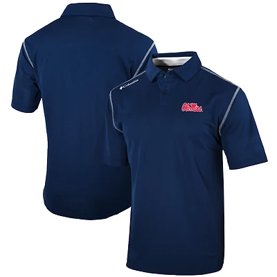 Polo Columbia bleu marine Ole Miss Rebels Omni-Wick Shotgun pour homme