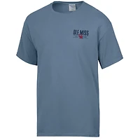 T-shirt bleu ComfortWash pour homme, grand nom des Ole Miss Rebels