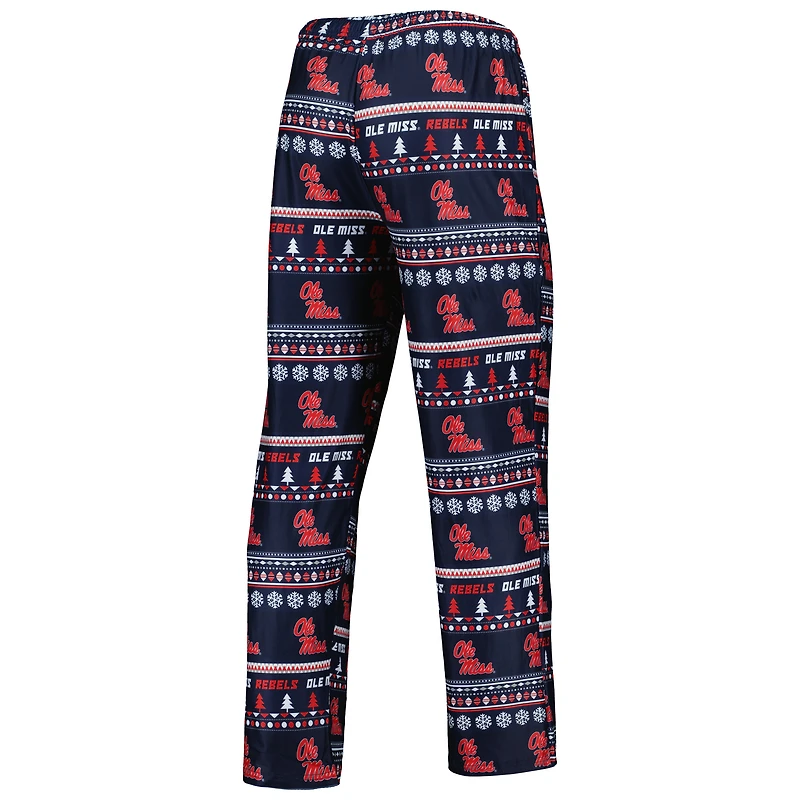 Men's Concepts Sport Navy Ole Miss Rebels Swivel Long Sleeve T-Shirt & Pants Sleep Set