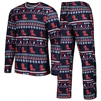 Men's Concepts Sport Navy Ole Miss Rebels Swivel Long Sleeve Top & Pants Sleep Set