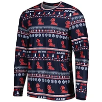 Men's Concepts Sport Navy Ole Miss Rebels Swivel Long Sleeve Top & Pants Sleep Set