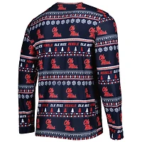 Men's Concepts Sport Navy Ole Miss Rebels Swivel Long Sleeve Top & Pants Sleep Set