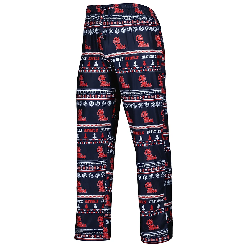 Men's Concepts Sport Navy Ole Miss Rebels Swivel Long Sleeve Top & Pants Sleep Set