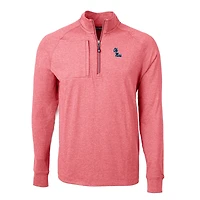 Pull-over zippé quart de tour en tricot écologique Adapt Big & Tall pour homme, Cutter Buck, rouge chiné, Ole Miss Rebels